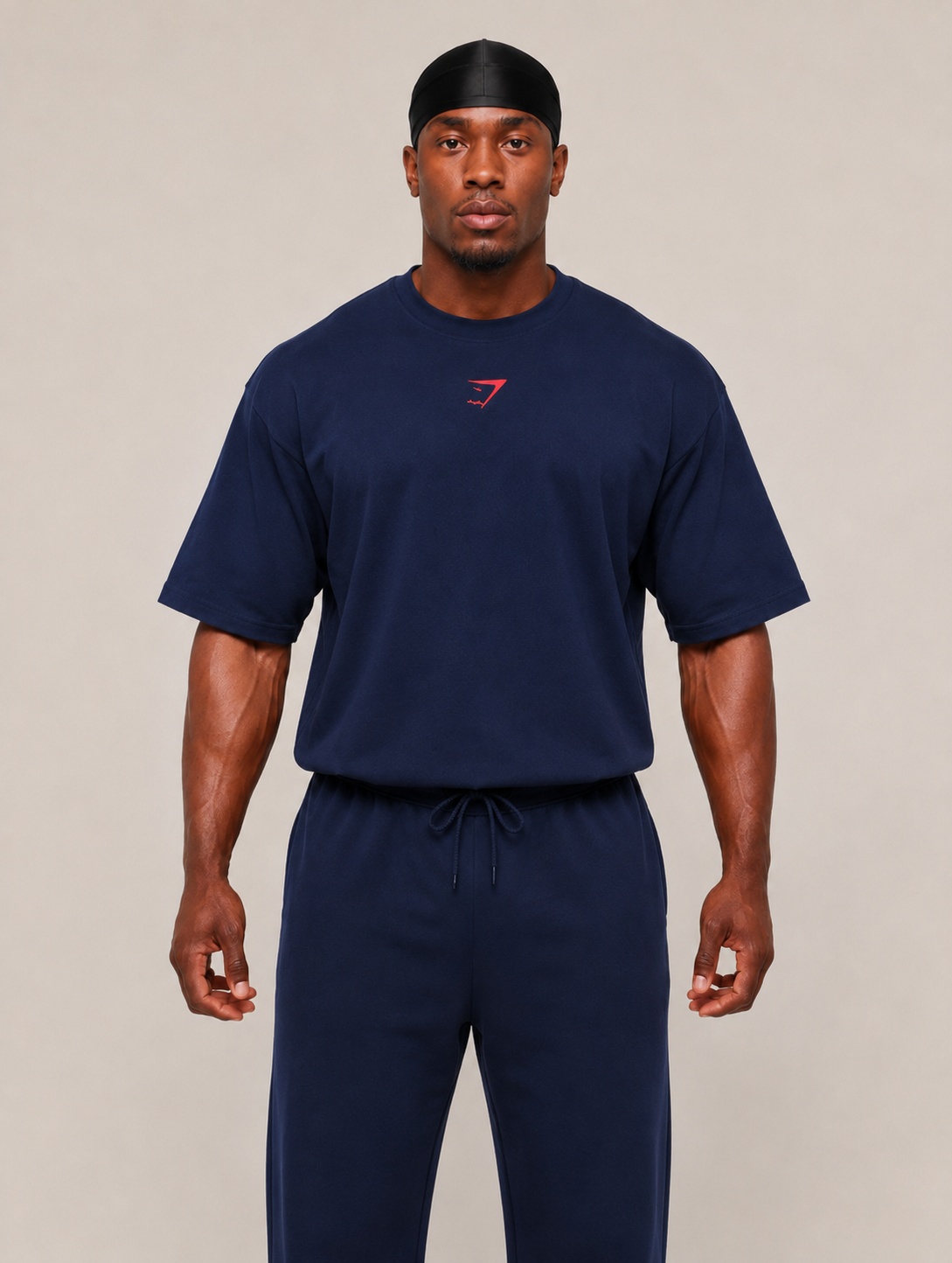 Gymshark Oversized T-Shirt – navy /red