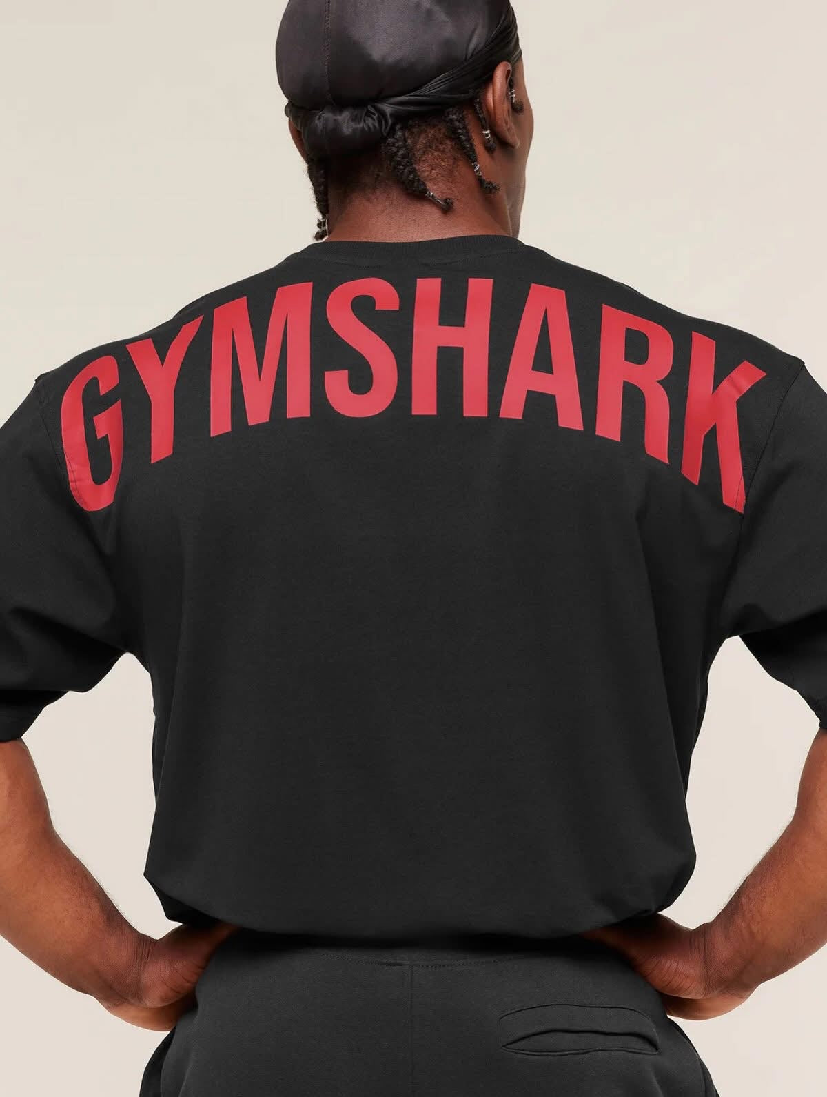 Gymshark Oversized T-Shirt – Black with Red Print