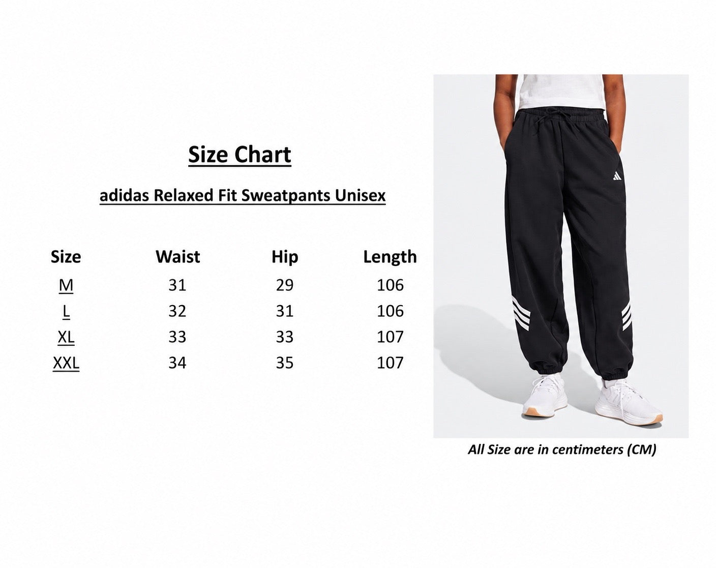 adidas Relaxed Fit Sweatpants light gray or black Unisex