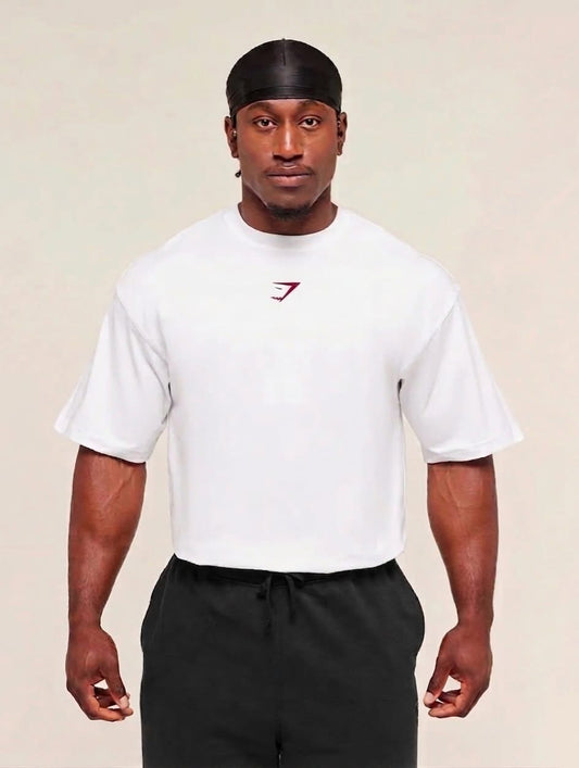 Gymshark Oversized T-Shirt – white / red