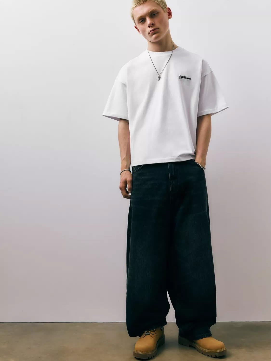 T-shirt PULL&BEAR Oversized Mirror – white