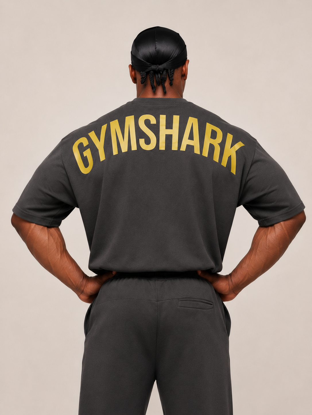 Gymshark Oversized T-Shirt – Dark Grey / yellow