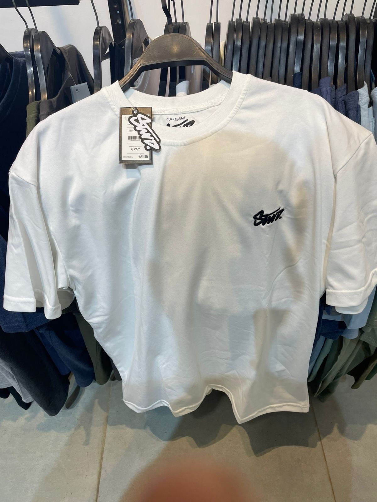 T-shirt PULL&BEAR Oversized Mirror – white