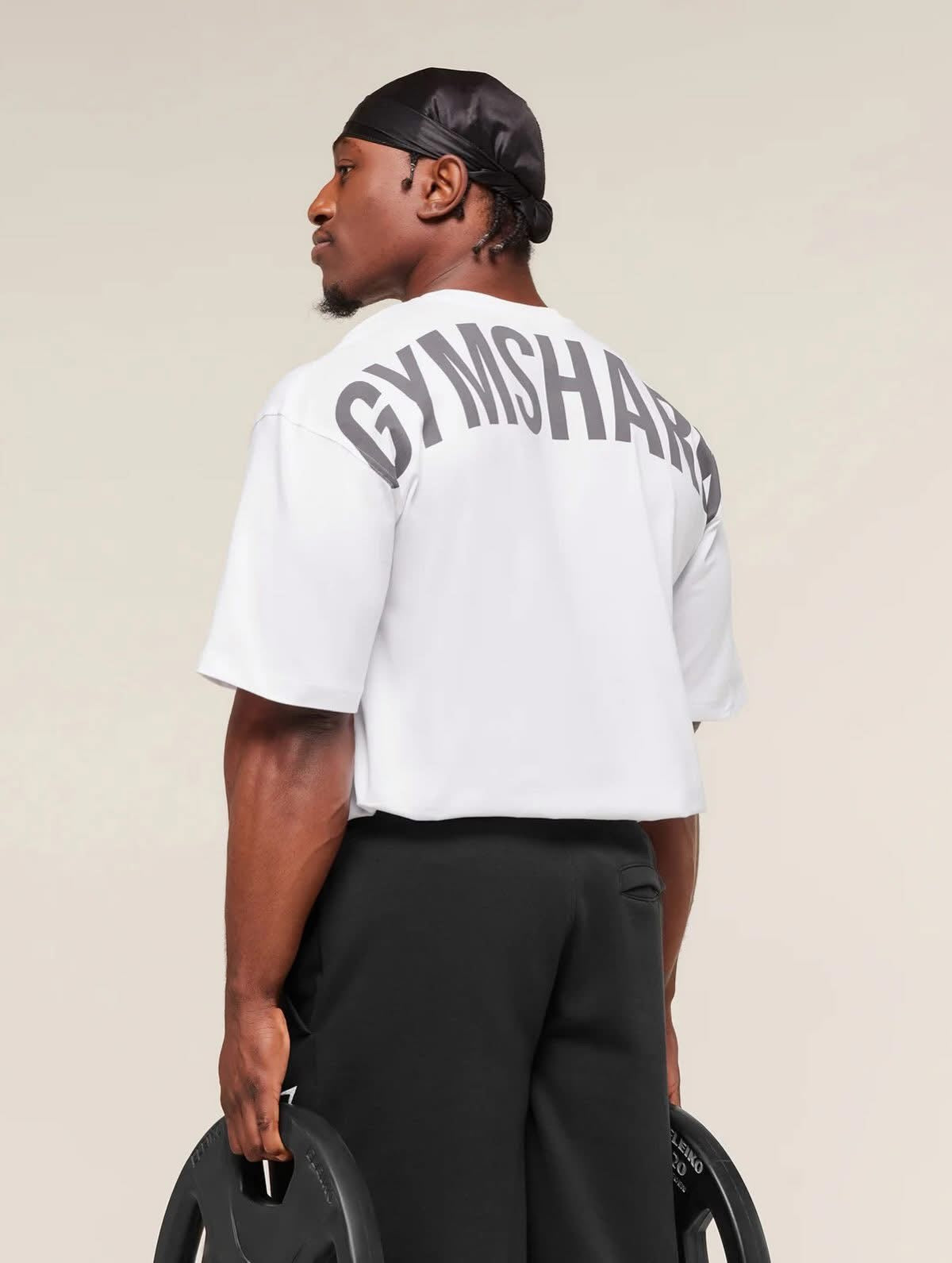 Gymshark Oversized T-Shirt – white /dark gray