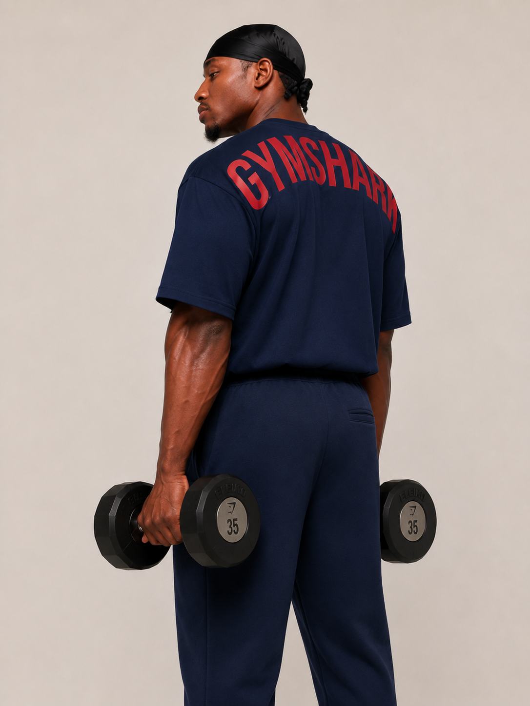Gymshark Oversized T-Shirt – navy /red