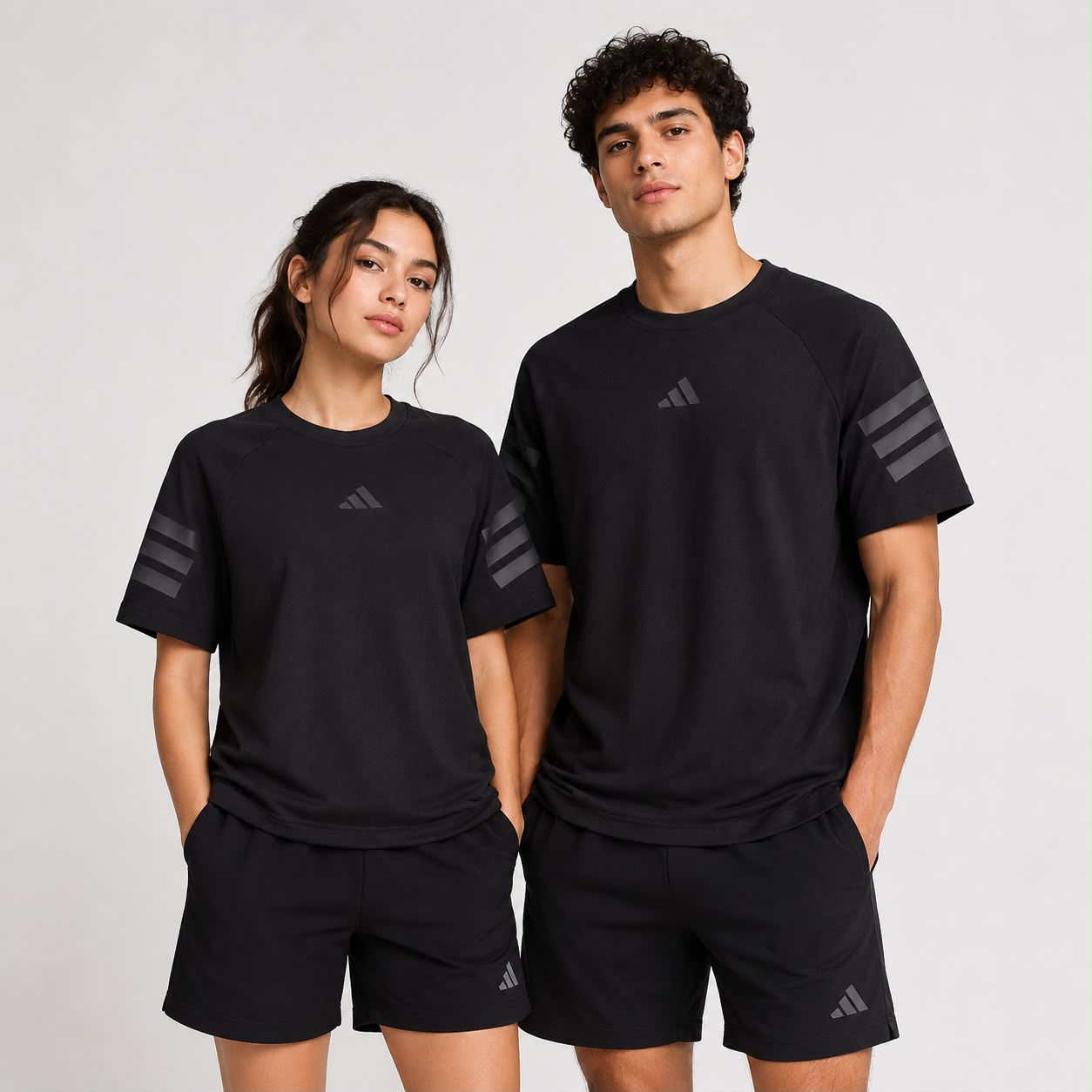 T-shirt Adidas Oversized Mirror – black print gray