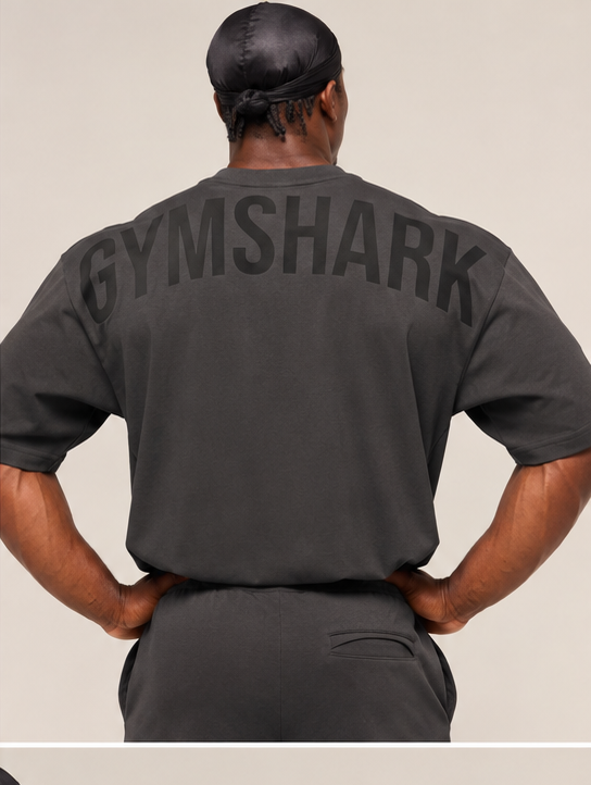 Gymshark Oversized T-Shirt – Dark Grey / Black