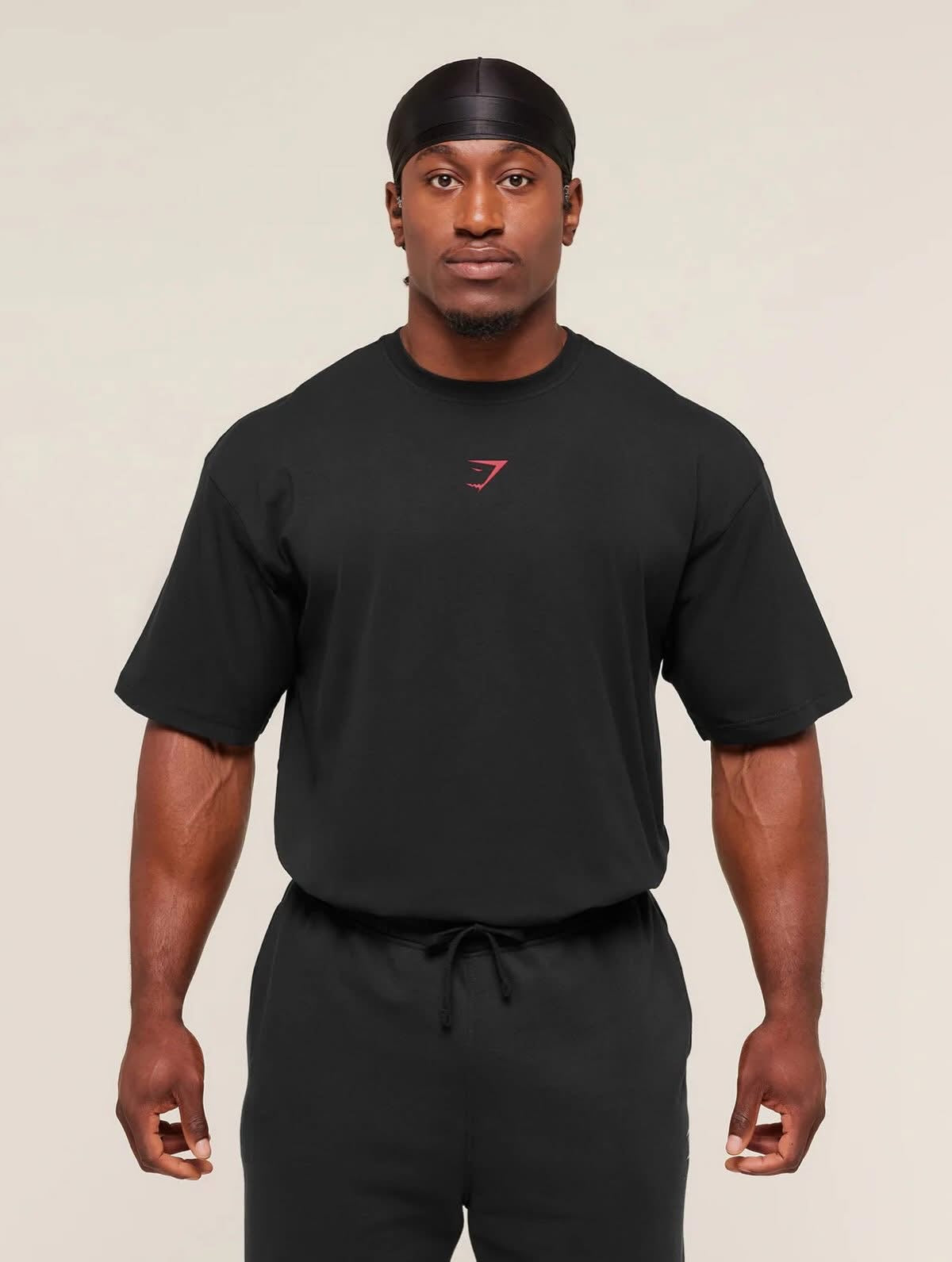 Gymshark Oversized T-Shirt – Black with Red Print
