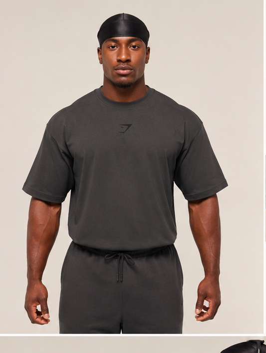 Gymshark Oversized T-Shirt – Dark Grey / Black